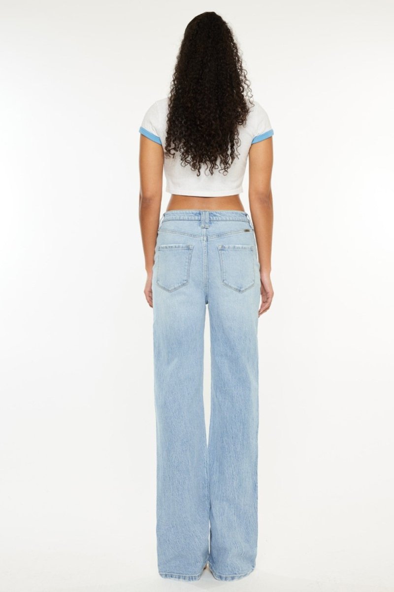Kancan Distressed High Waist Straight Jeans - Bottoms
